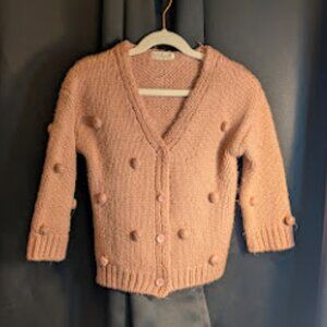 Angou Girl's Polka Dot Knitted Cardigan - 4T